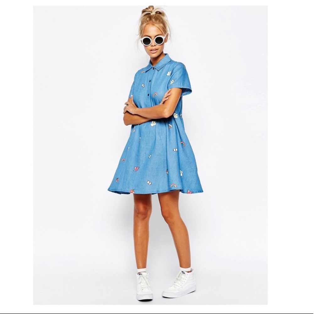 Lazy Oaf Denim Shirt Dress